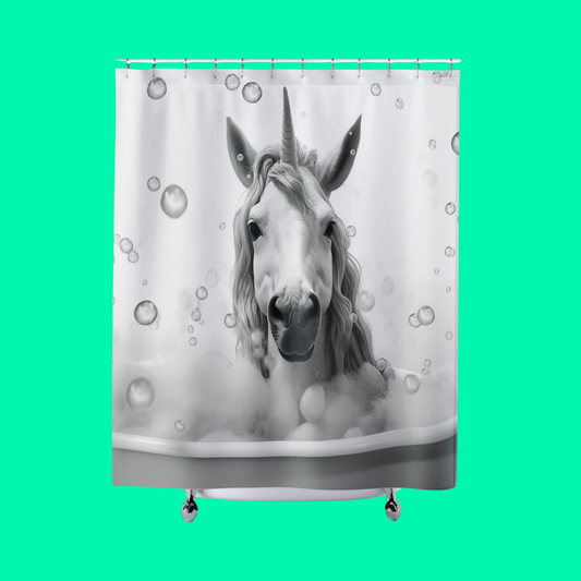 Unicorn Bubble Bath Shower Curtain